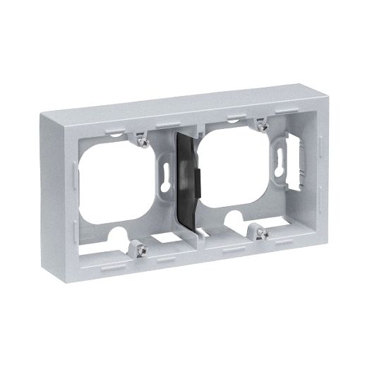 SEANO Aufputzgeh�use 2-fach inder Farbausf�hrung Aluminium