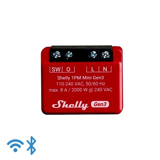 Shelly Unterputz ''Plus 1PM Mini Gen. 3'' Relais max 8A 1 Ka