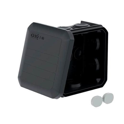 Kabelabzweigkasten mit Einf�hrungen 90x90x52 Polypropylen schwarz 5 St�ck