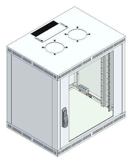 B�ro-Wandgeh�use 12HE, 600x616x450mm, RAL 7035