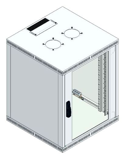 B�ro-Wandgeh�use 15HE, 600x749x600mm, RAL 7035