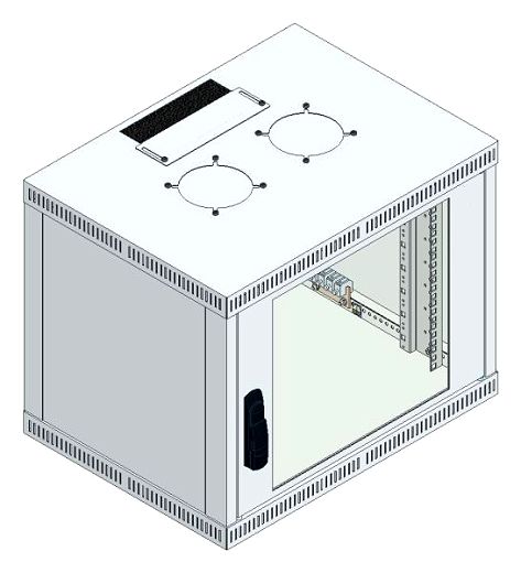B�ro-Wandgeh�use 9HE, 600x483x450mm, RAL 7035