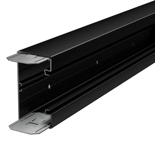 Ger�teeinbaukanal mit Bodenlochung 2000x130x70 tiefschwarz