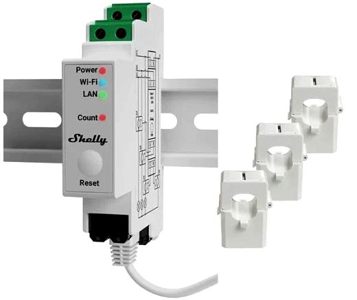 Shelly Hutschiene ''Pro 3EM 400A'' Stromz�hler inkl. 3x 400A