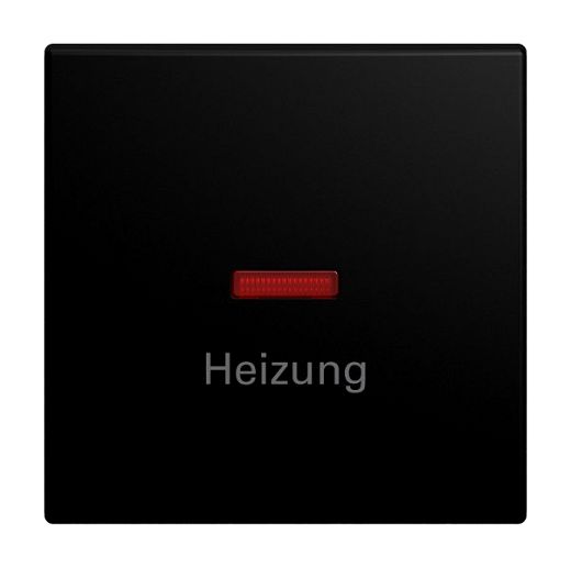 Wippe mit Aufdruck Heizung mitkleiner roter Kalotte schwarz