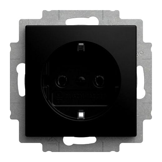 SCHUKO Steckdosen-Einsatz ohneSpreize schwarz matt - balanc