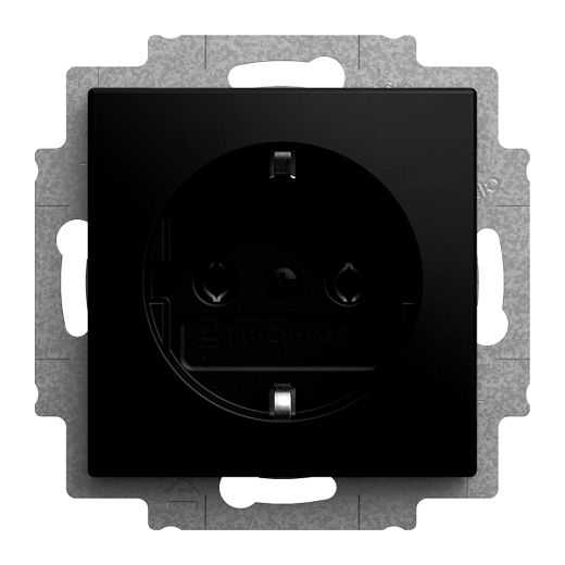 SCHUKO Steckdosen-Einsatz mitSchraubklemmen schwarz matt -