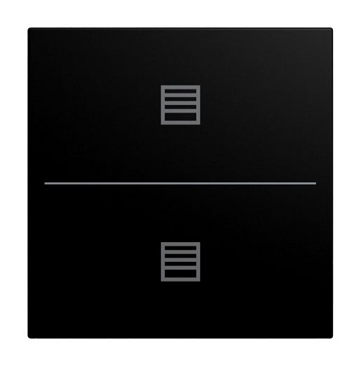 Abdeckung f�r Keypad 2-fach mit Symbol Jalousie schwarz matt