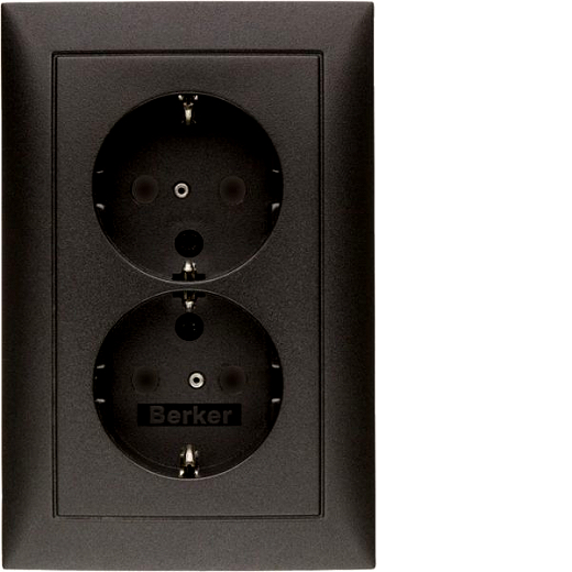 S.1 SSD 2fach mit Rahmen und erh. Berhrungsschutz anth matt