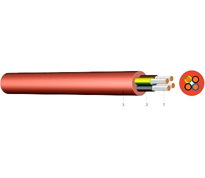 Silikon-Schlauchleitung SiHF 3X1,5 RTBR 1m