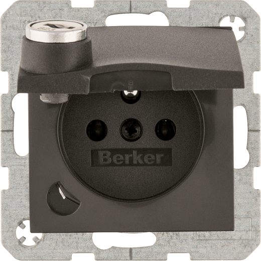 S.1/B.x SD m. Schutzkontaktstift Klappdeckel Schlo az matt