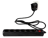 Steckdosenleiste Powersplit 6-fach 2m m.Sch.schwarz