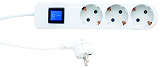 Steckdosenleiste ICE 3-fach mit Schalter wei�-grau