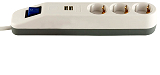 Steckdosenleiste ICE 3-fach mit Schalter 2xUSB wei-gra