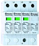 �berspannungsableiter Typ 2, 3 Varistoren und Funkenstrecke (N-PE), f�r 3-phasige TN-S und TT-Netze