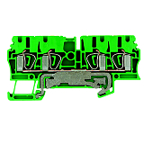 Schutzleiter-Reihenklemme, Zugfederanschluss, 2.5mm�, 800V,