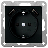 SIEMENS LP 5UB1970-0CM01 Schuko mit 2USB-Ladegeraet Carbon Metal