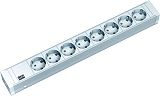 19'' 1,5HE 8xSchuko ws Strom 2,0m Schuko