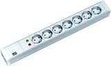 19'' 1,5HE 7xSchuko ws 1xSS Strom 2,0m Schuko