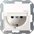 GIRA 445403 Steckdose, mit Klappdeckel - reinwei� gl�nzend