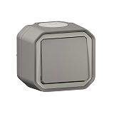 Legrand 069711L Plexo New FRAP Wechselschalter 10 AX, Steckklemmen, IP55, IK08, Grau