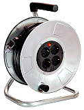 BACHMANN 398.183 Stahlblechkabeltrommel 4-fach+Thermo 25m