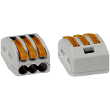 WAGO 222-413 3-Leiter-Klemme grau Bedienhebel 0,08–2,5mm� 'e' 0,8-4mm�'f' 50 St�ck