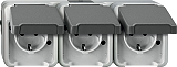 Merten 239739 Dreifachsteckdose waagerecht lightgrau