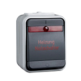 Heizungsnotschalter 2-polig 10A AquaTop Steckklemme licht/basaltgrau