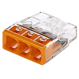 Wago 273-100 Compact-Dosenklemme 3x2,5mm, transparent/orange 100 Stk.
