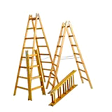 Holz-Doppelleiter 05-Sprossig