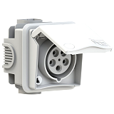 Unterputzsteckdose 16A 5P 6h wei PC ELECTRIC 885-6V