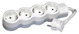 Steckdosenleiste 4-fach Ultraflach 1,5 Meter Kabel, Farbe: W