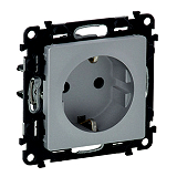 Valena Life Steckdose erh�hterBer�hrungsschutz Farbe: Alumi