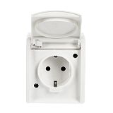 SCHUKO Steckdose mit Klappdeckel abschlie�bar 16 A alpinwei�