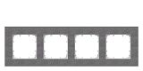 DELTA miro Rahmen 4-fach Farbecarbonmetallic Abmessungen 30