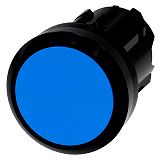 Drucktaster, 22mm, rund, Kunststoff, blau, Druckknopf