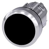 Drucktaster, 22mm, rund, Metall, hochglanz, schwarz, Druckkn