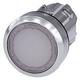 Drucktaster, beleuchtet, 22mm,rund, Metall, hochglanz, wei�