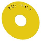 Unterlegschild rund, f�r Not-Halt-Pilzdrucktaster, gelb, Au�