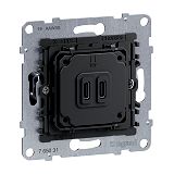 SEANO Einsatz 2-fach USB-Ladesteckdose Typ C+C 30 W mit Powe
