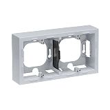 SEANO Aufputzgeh�use 2-fach inder Farbausf�hrung Aluminium