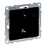 SEANO Schuko-Steckdose + USB-Cmit Steckklemmen, Farbe: Schw