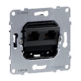 SEANO Einsatz Datendose 2 x RJ45, Kat. 6, STP geschirmt