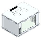 B�ro-Wandgeh�use 6HE, 600x349x450mm, RAL 7035