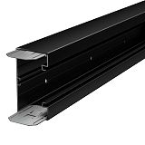 Ger�teeinbaukanal mit Bodenlochung 2000x130x70 tiefschwarz