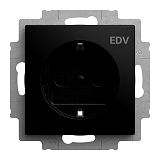 SCHUKO Steckdosen-Einsatz mitAufdruck EDV Safety+ schwarz m