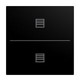 Abdeckung f�r Keypad 2-fach mit Symbol Jalousie schwarz matt