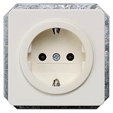 DELTA profil, titanwei� Schuko-Steckdose 10/16A 250V Mit sch