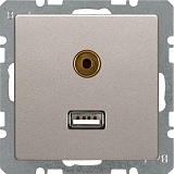 Q.x USB/3,5 mm Audio Steckdosealu samt